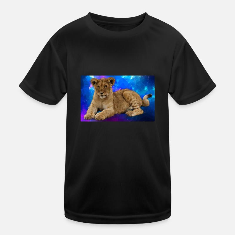 Löwe Polygon Kinder Funktions-T-Shirt