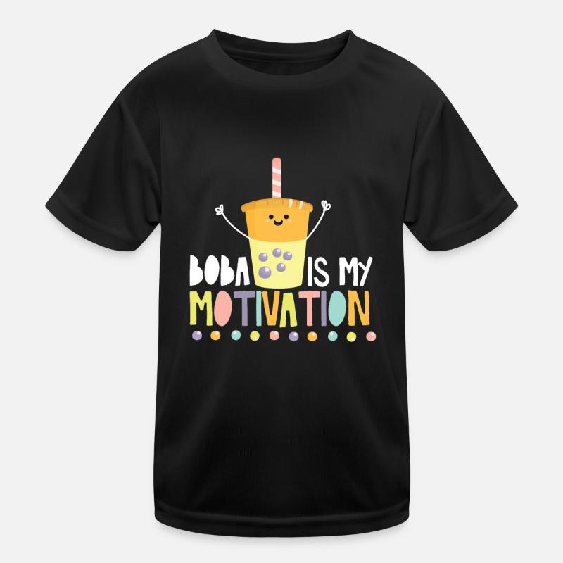 Bubble Tea - Kinder Funktions-T-Shirt - Schwarz
