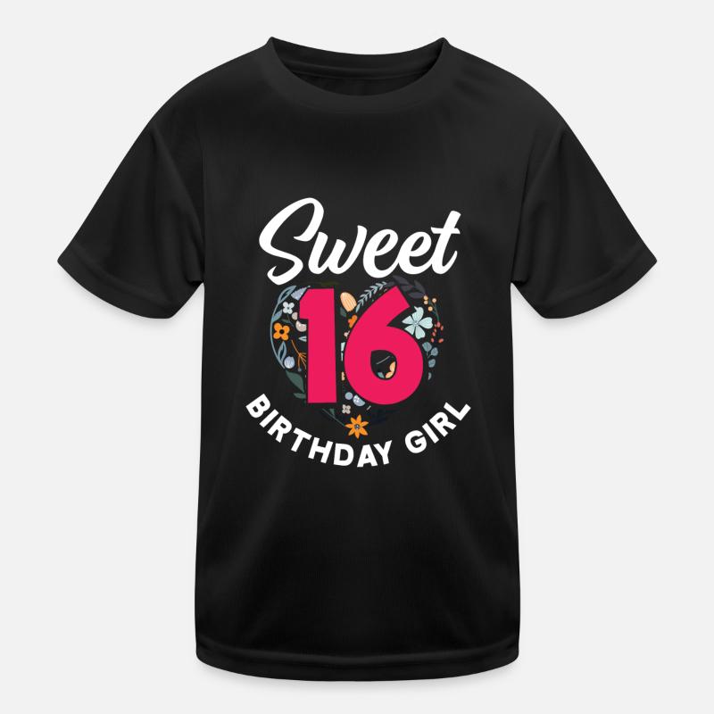 16. Geburtstag Mädchen 16 Jahre Geschenk Kinder Funktions-T-Shirt