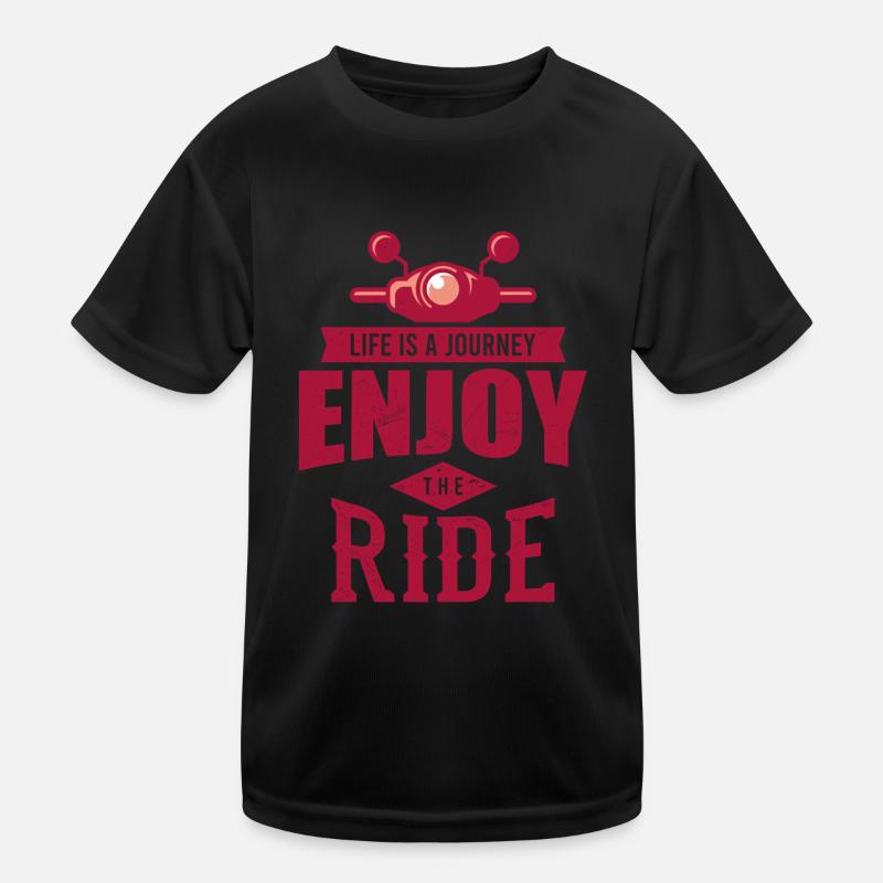 ENJOY THE RIDE Roller Geschenk Moped Rollerfahrer Kinder Funktions-T-Shirt