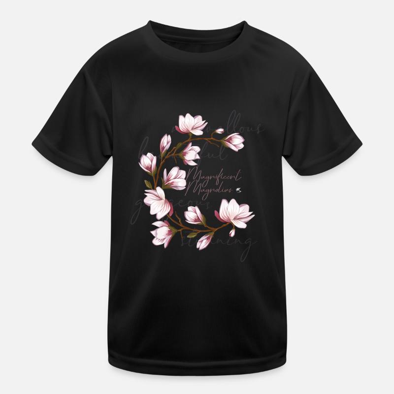 Magnolien cercle image avec inscription T-shirt sport Enfant