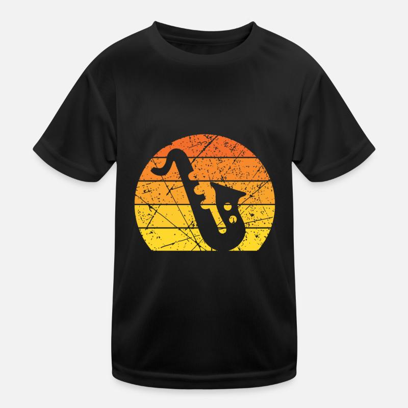 Blasmusik Saxophon - Kinder Funktions-T-Shirt - Schwarz