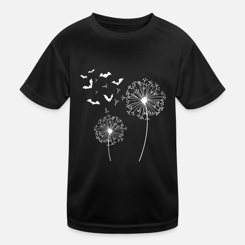 Fledermaus Pusteblume Löwenzahn Blume Halloween Kinder Funktions-T-Shirt