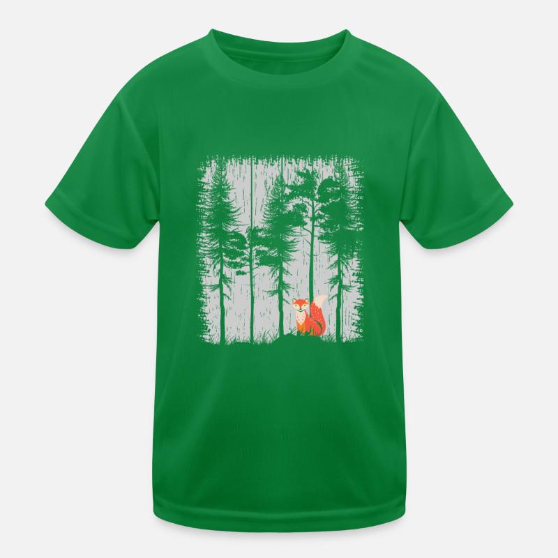 Fuchs im Wald Retro Muster Vintage Baum Wald Funny Kinder Funktions-T-Shirt