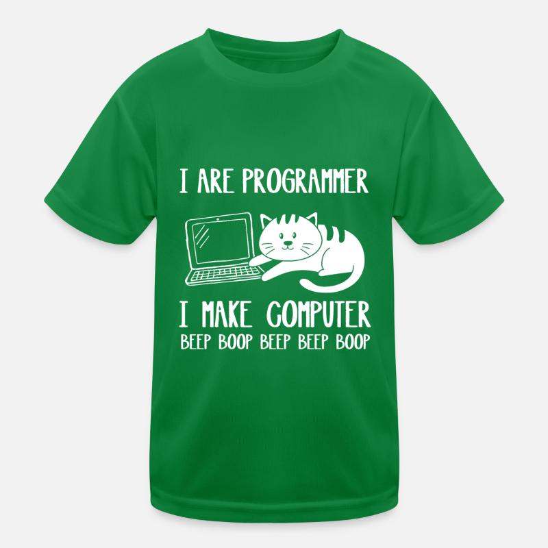 I Are Programmer Cat I Make Computer Beep Boop Kids Functional T-Shirt