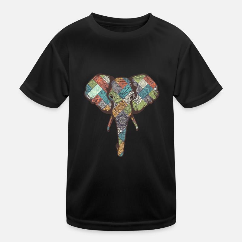 Artistic Colorful Elephant Lover Wildlife Gift Kinder Funktions-T-Shirt