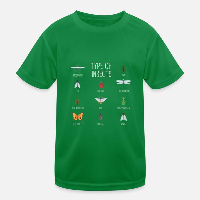 Kids Types Of Insects Bug Identification Science Kinder Funktions-T-Shirt