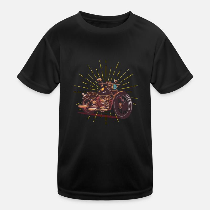 Retro Motorcycle Vintage Indian Motorcycle Kids Functional T-Shirt