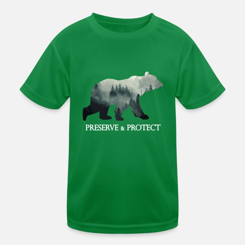 Preserve & Protect Climate Change Bear Forest Kinder Funktions-T-Shirt