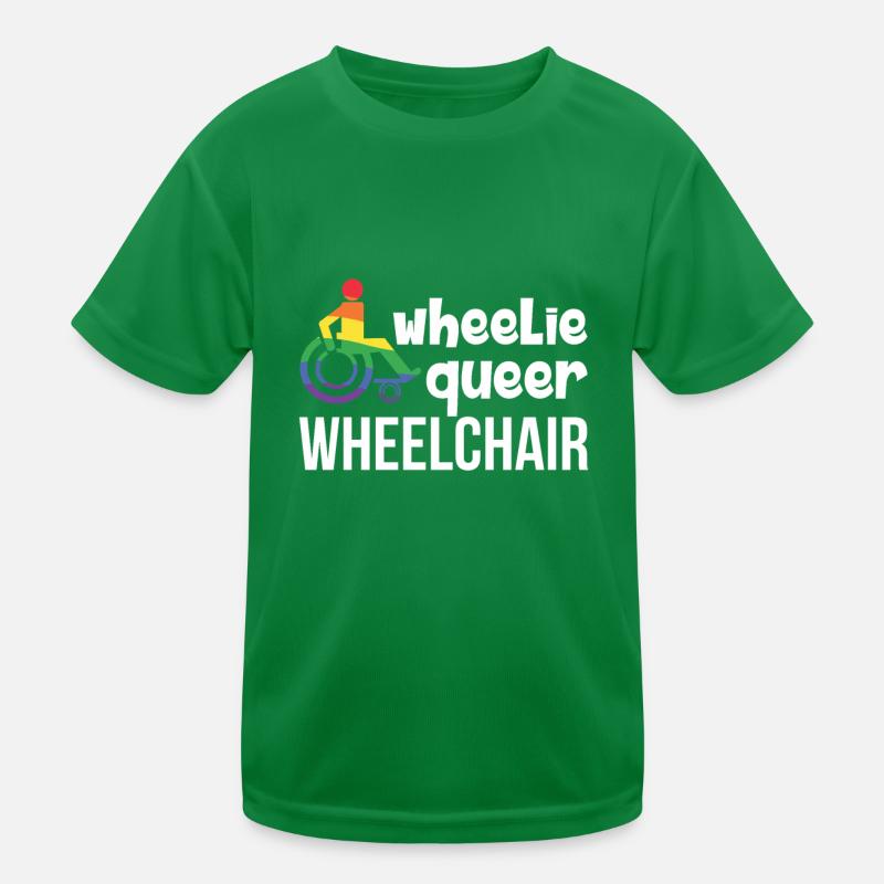 Rollstuhl Rollstuhlfahrer Handicap LGBT Humor Kinder Funktions-T-Shirt