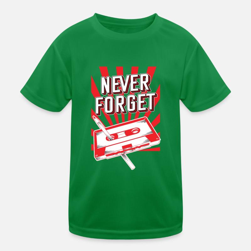 Never Forget Audio Cassette 70s 80s 90s Gift Kids Functional T-Shirt