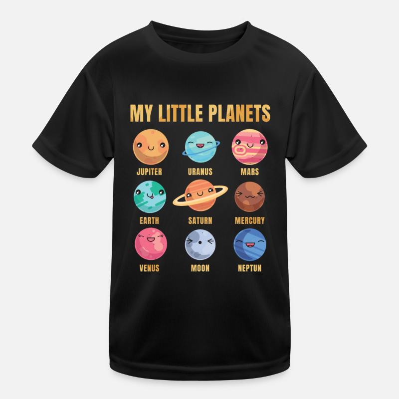 Solar System - Cute Planets - Planet - Galaxy - Kinder Funktions-T-Shirt - Schwarz