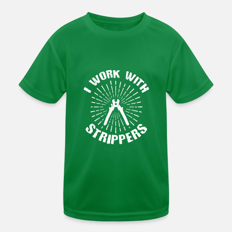 Elektriker Geschenk Ich arbeite mit Kinder Funktions-T-Shirt