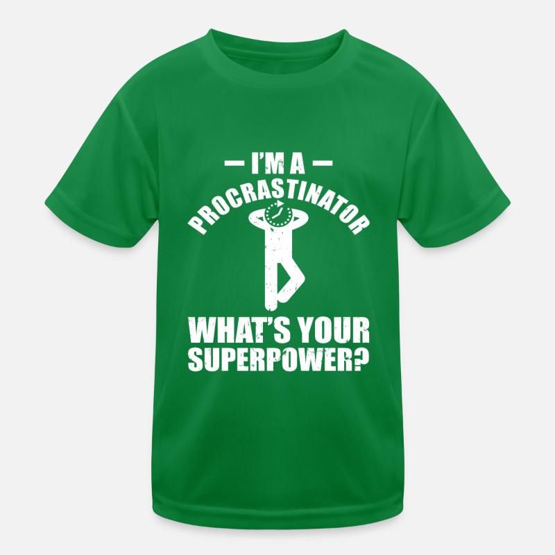 Prokrastination Aufschieben Aufschieber Student Kinder Funktions-T-Shirt