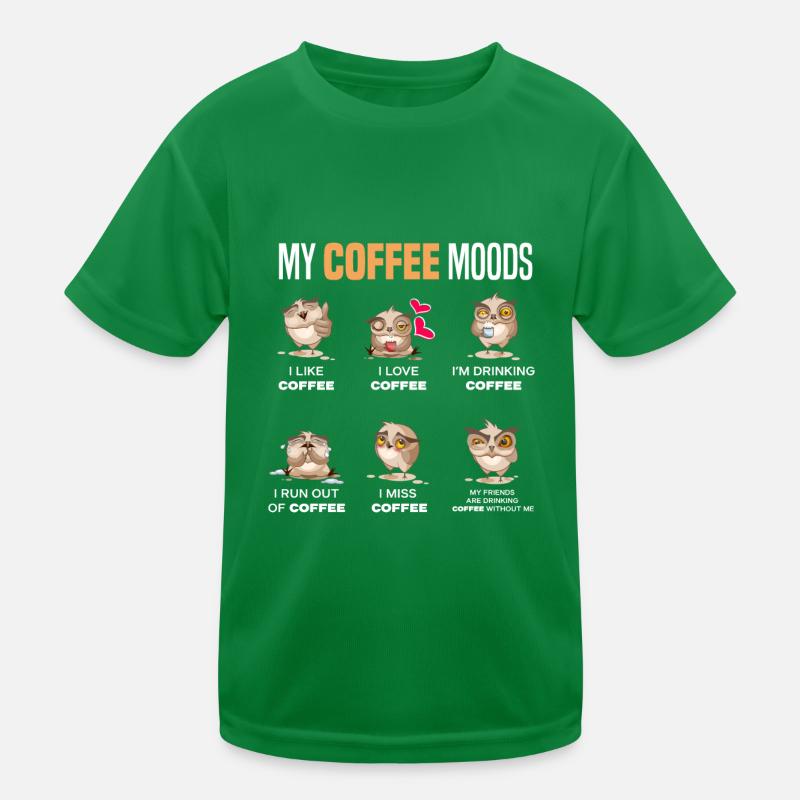 Owls Coffee Lover Gift Kids Functional T-Shirt
