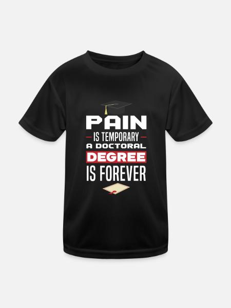 Lustiger Doktorand Doktortitel Spruch - Kinder Funktions-T-Shirt - Schwarz - Vorne