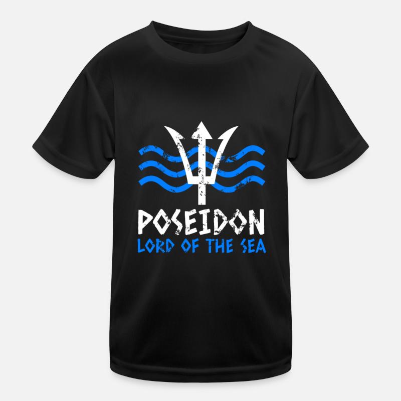 Poseidon Trident T Shirt Dieux Grecs Seigneur T-shirt sport Enfant
