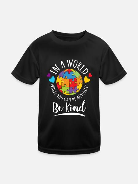 Sensibilisation à l’autisme Soyez gentil - T-shirt sport Enfant - noir - Devant