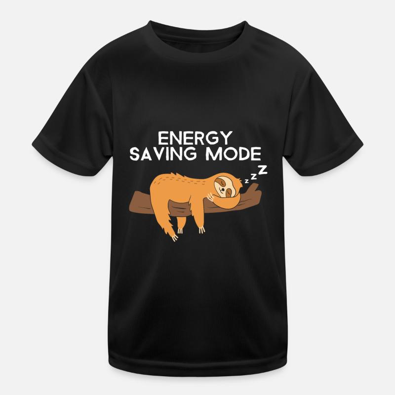 Energy Saving Mode Funny Sloth Sleep Shirt Chiller Kids Functional T-Shirt