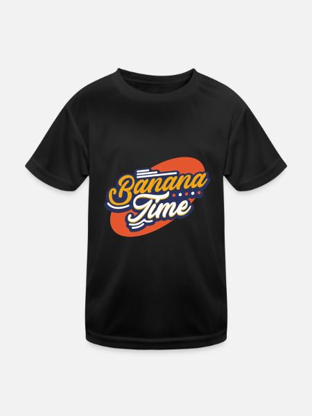 Banane - Kinder Funktions-T-Shirt - Schwarz - Vorne