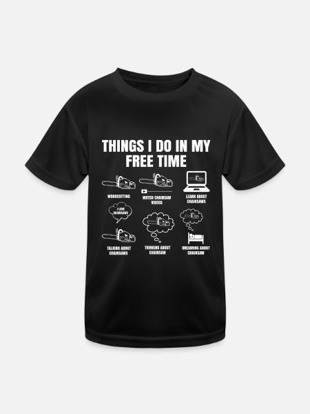 Things I Do In My Free Time Chainsaw Lumberjack - T-shirt sport Enfant - noir - Devant