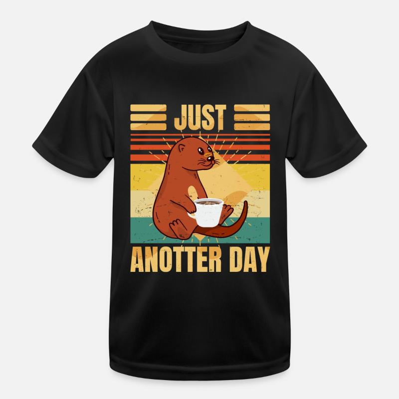 Funny Otter – Just Anotter Day - Retro Coffee Kinder Funktions-T-Shirt