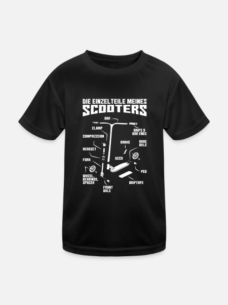 Scooter Geschenkidee - Kinder Funktions-T-Shirt - Schwarz - Vorne