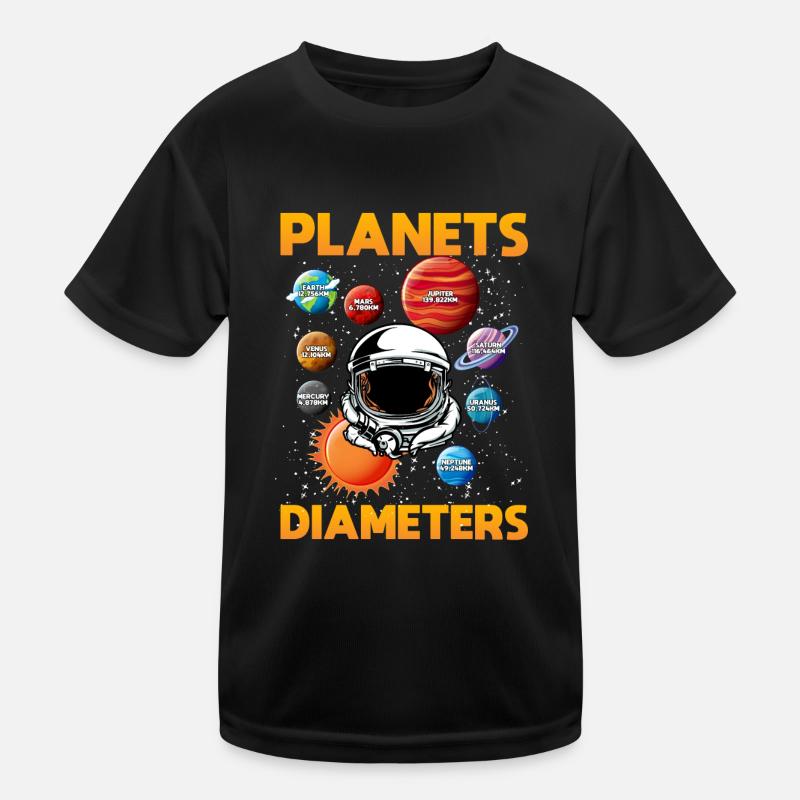 Diamètre des planètes, système solaire, planète T-shirt sport Enfant