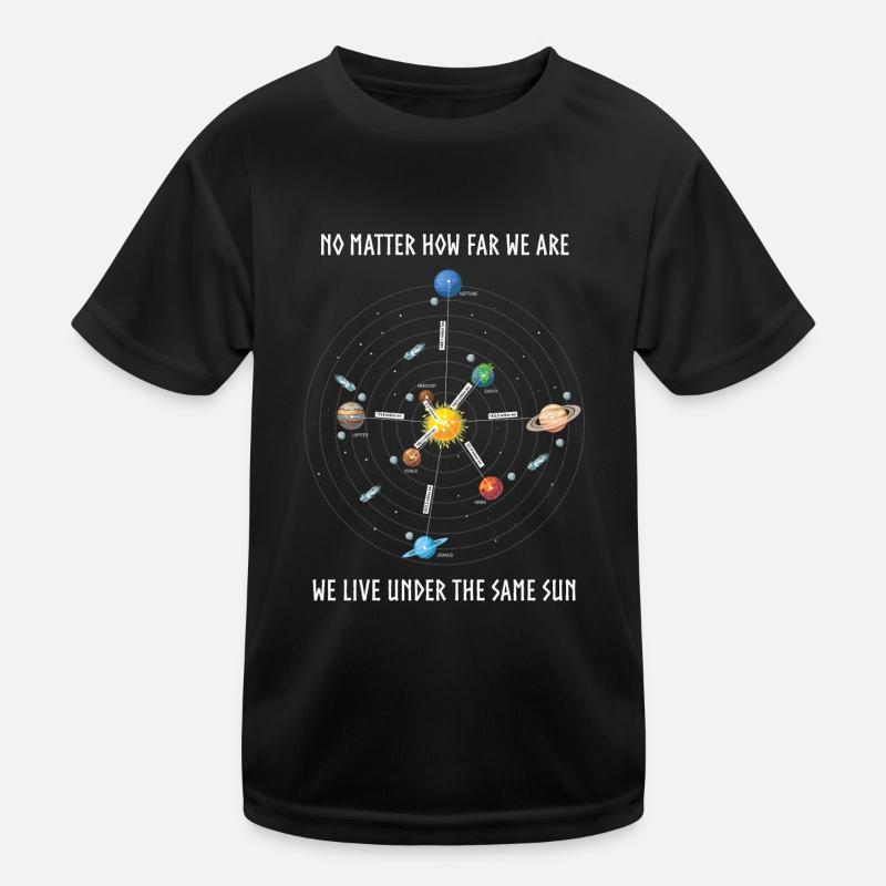 Planet, Universum, Entfernungen der Planeten Kinder Funktions-T-Shirt