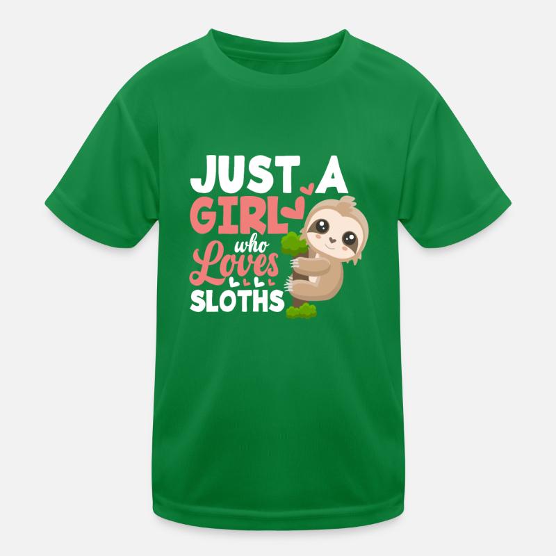 Süßes Mädchen Faultier Geschenk Kinder Funktions-T-Shirt