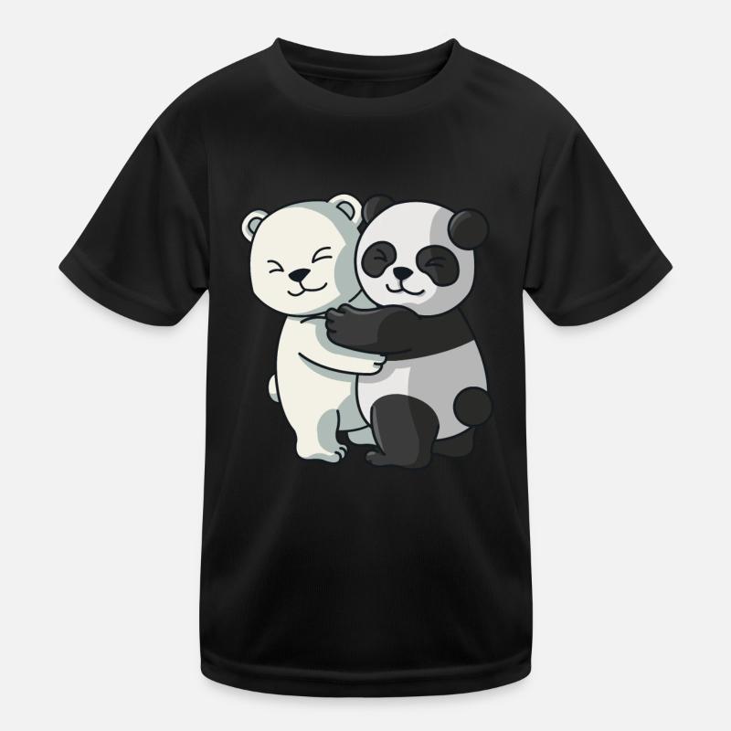 Eisbär mit Pandabär Liebe süßes Partneroutfit Kinder Funktions-T-Shirt