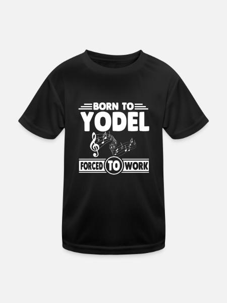 Né à la luge et forcé au travail - T-shirt sport Enfant - noir - Devant