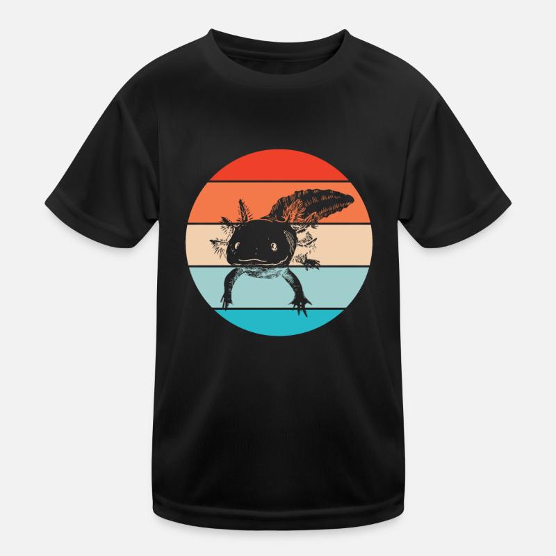 Axolotl Retro Kinder Funktions-T-Shirt