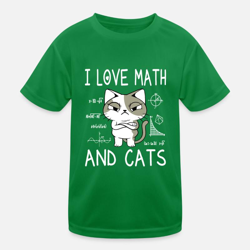I Love Math And Cats - Mathe Lehrer Geschenk Kinder Funktions-T-Shirt