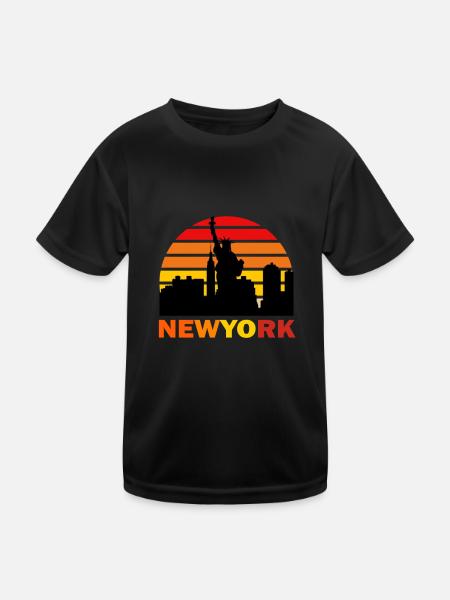 addicted to newyork - Kids Functional T-Shirt - black - Front