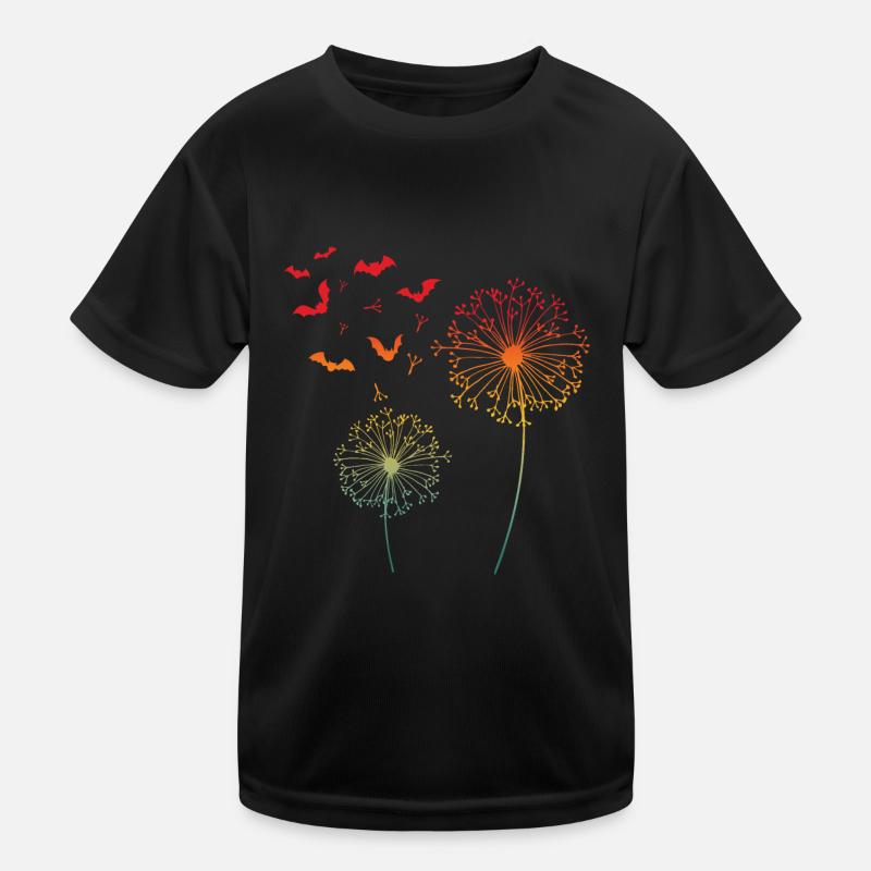 Fledermaus Pusteblume Löwenzahn Blume Halloween Kinder Funktions-T-Shirt