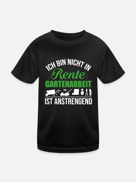 Rente Garten - Pension Ruhestand - Kinder Funktions-T-Shirt - Schwarz - Vorne