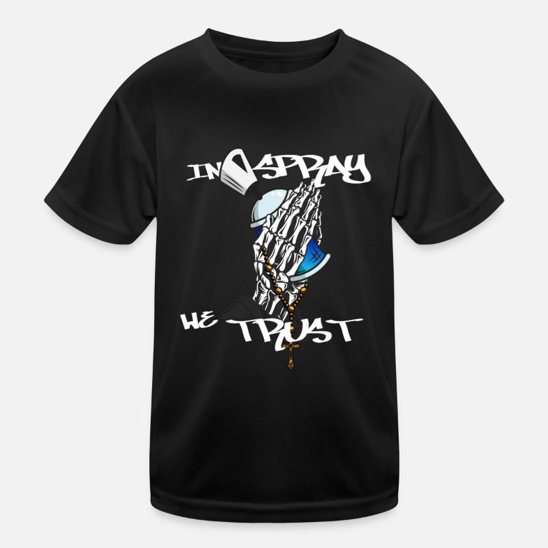 Sprayer Graffiti Praying Hands Kunst Art Kids Functional T-Shirt
