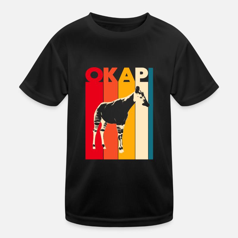 Okapi - Kinder Funktions-T-Shirt - Schwarz