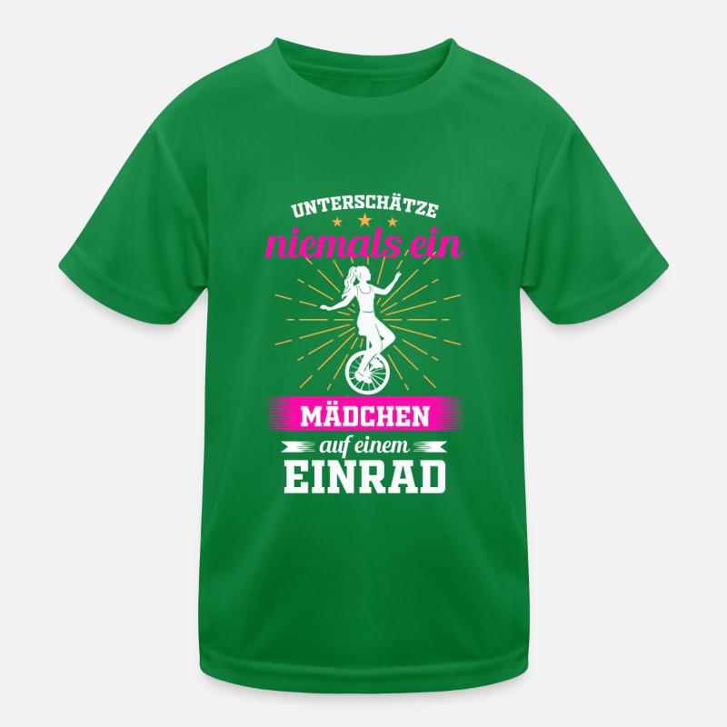 Lustige Mädchen Einrad Sprüche Geschenkidee Kinder Funktions-T-Shirt
