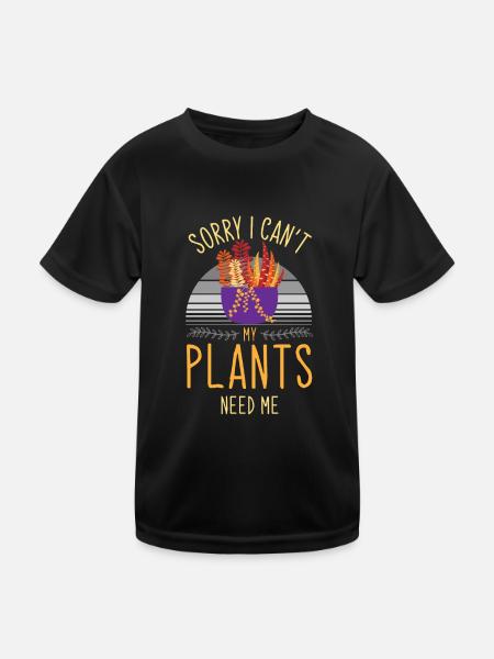 Plant, Plant Plants, Efeutute, - Kids Functional T-Shirt - black - Front
