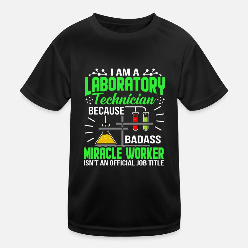 Je suis Un jeu de labo de technicien de laboratoire - T-shirt sport Enfant - noir
