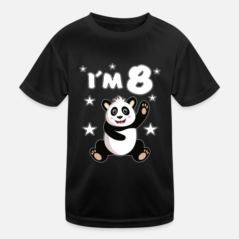8 Years Panda Child's Birthday Panda Bears Gift Kids Functional T-Shirt