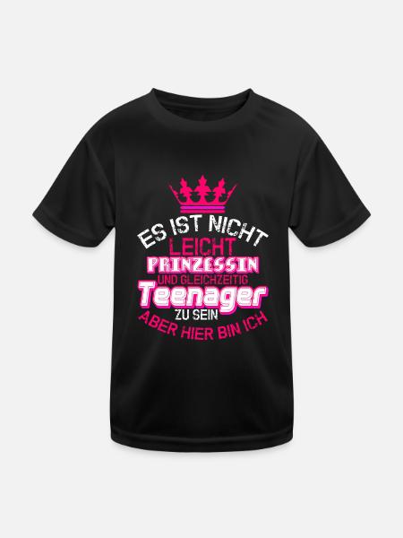 Es Ist Nicht In Nicht Prinzessin Teenager Teenager - Kinder Funktions-T-Shirt - Schwarz - Vorne