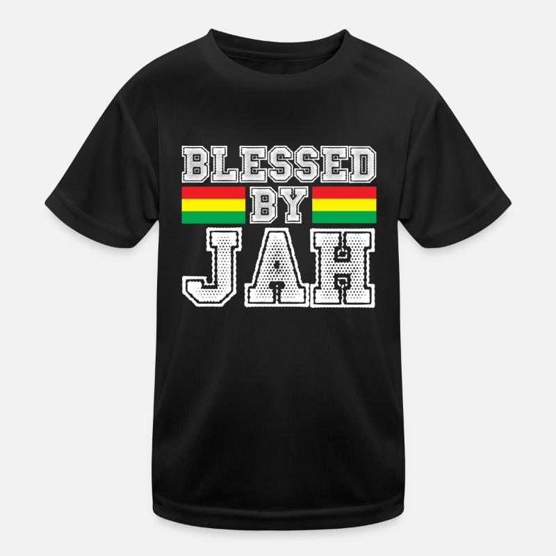 Reggae gesegnet - Kinder Funktions-T-Shirt - Schwarz