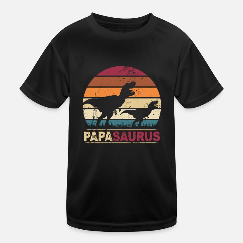 Papa Saurus Dinosaur Families Dino Papasaurus Kids Functional T-Shirt