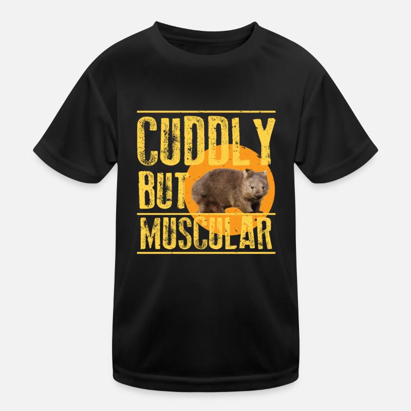 Muscular Wombat Gym Workout Training Kids Functional T-Shirt
