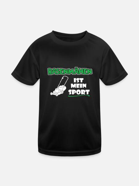 Rasenmähen ist mein Sport Rasenmäher Gartenarbeit - Kinder Funktions-T-Shirt - Schwarz