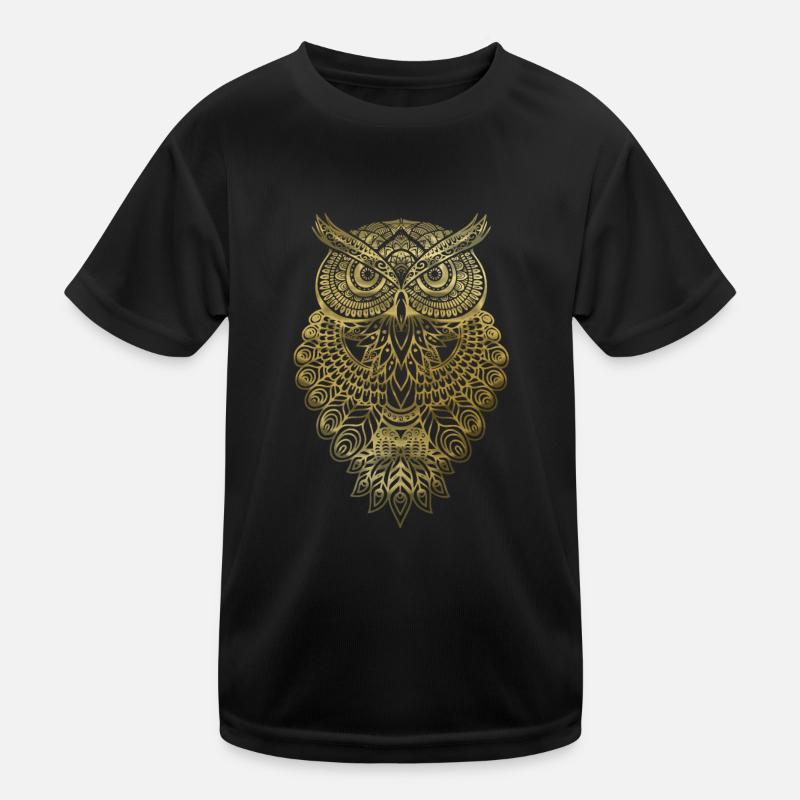 Eule Owl Grafik Graphic Kunst Geschenk Mandala Kinder Funktions-T-Shirt