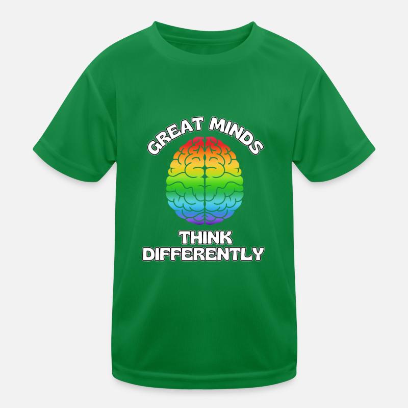 Große Köpfe denken anders Kinder Funktions-T-Shirt